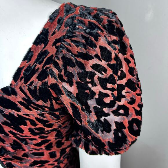 Misha dress size 2 burnout velvet whimsigoth mini puff sleeve dark romantic vamp - Picture 10 of 15